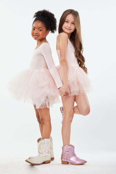 skpabo Girl Peony Lace Back A-Line Straight Tutu Tulle Party