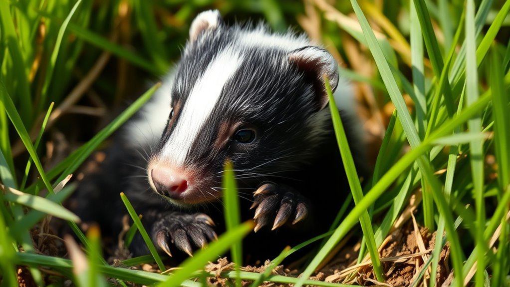 baby skunks develop spraying instinct