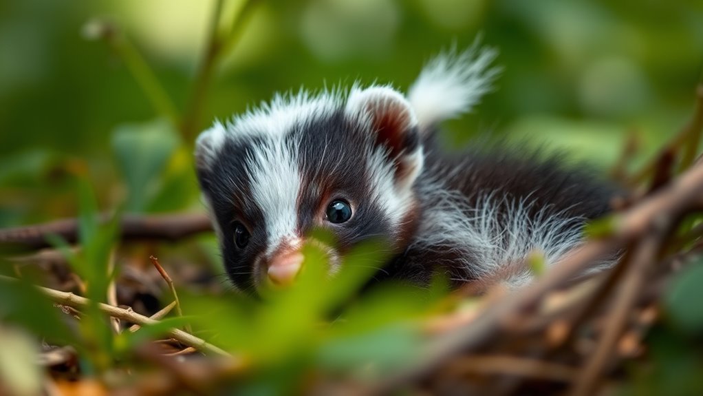 baby skunks spray at eight