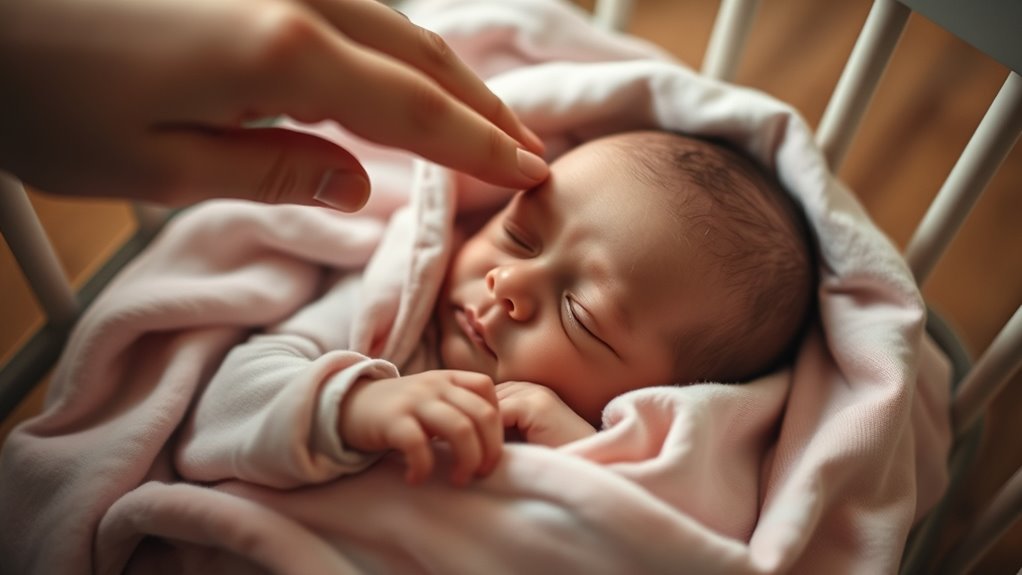 calmly soothe sleeping baby