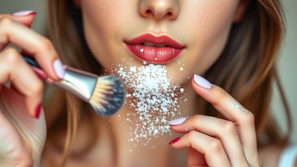careful baby powder application