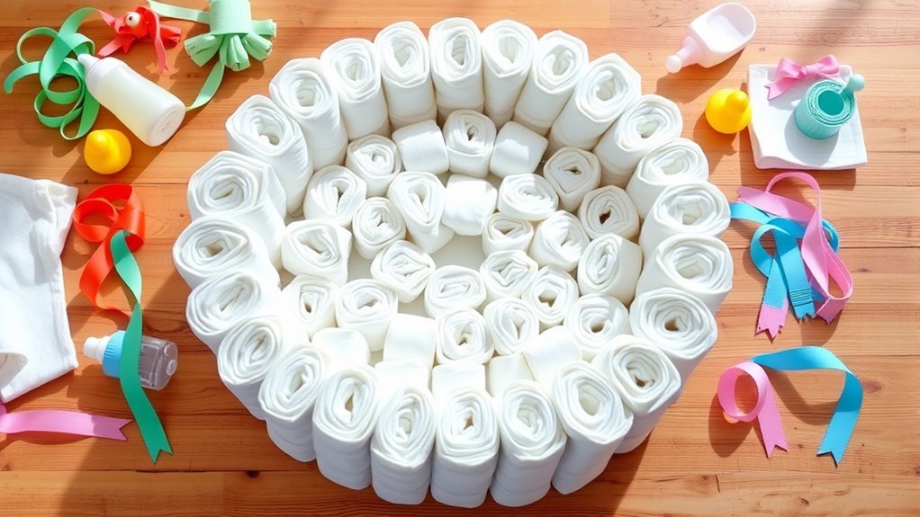 diaper cake crafting supplies