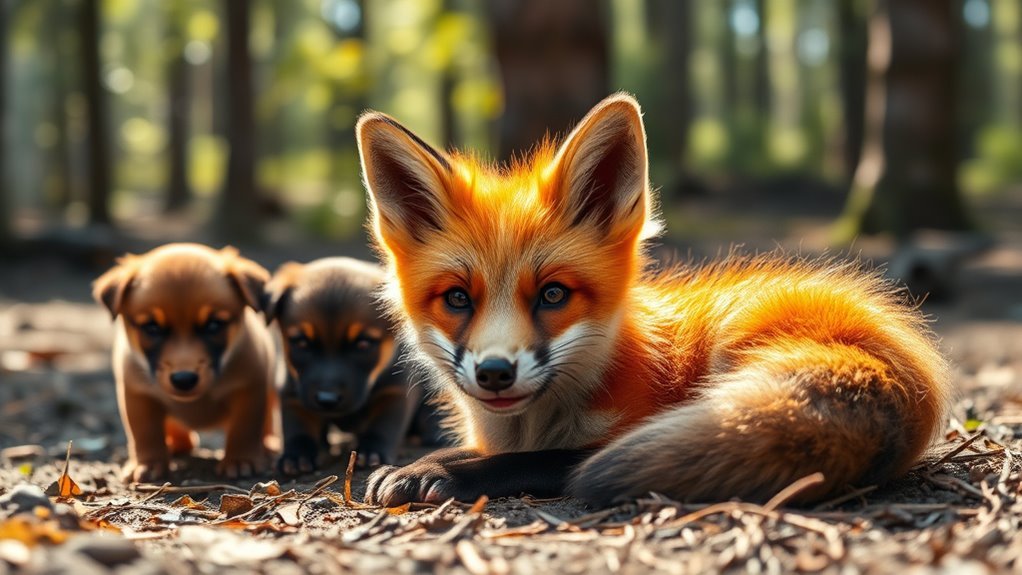 fox kits versus puppies