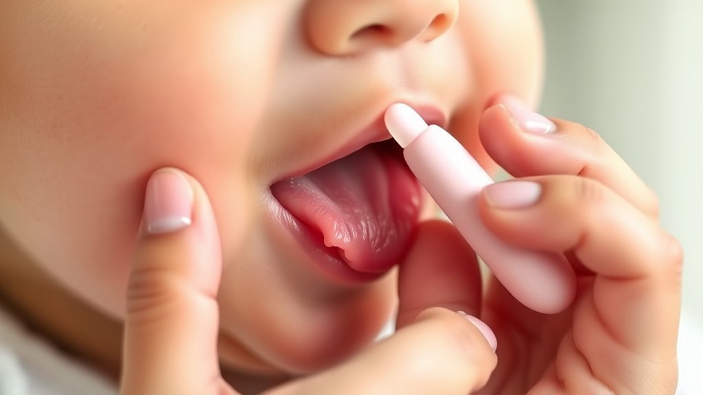 gently clean baby s tongue