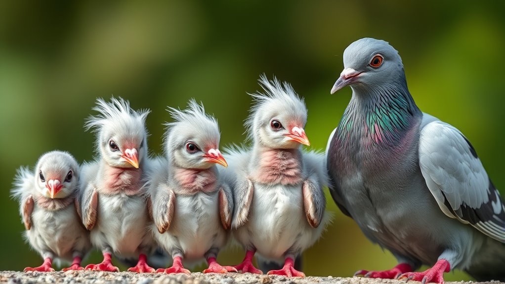 identifying baby pigeons development