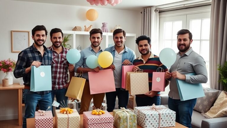 men attending baby showers