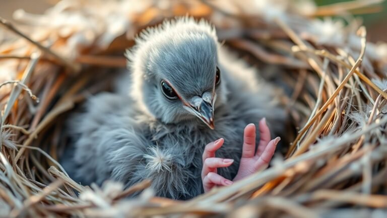 naked gray fluffy chick