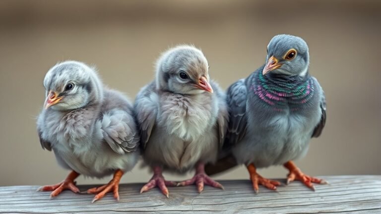 pigeon chicks developmental appearances