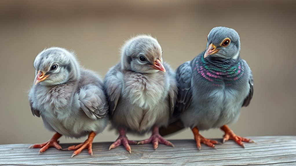 pigeon chicks developmental appearances