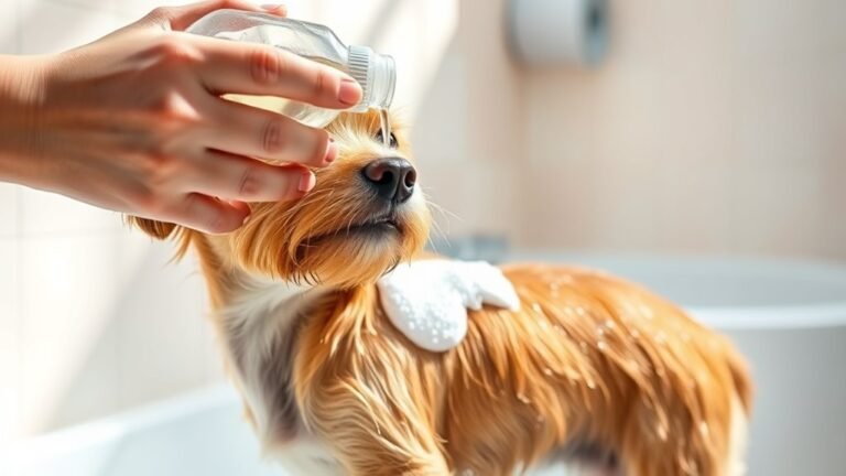 safely bathe dog with shampoo