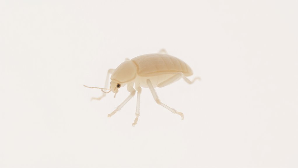 small oval reddish brown insect