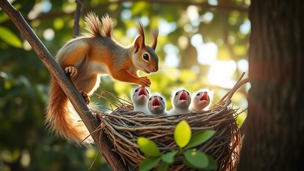 squirrels opportunistically raid nests