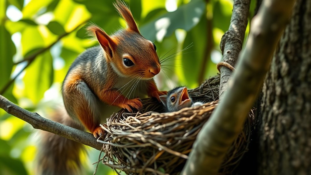 squirrels raid nests opportunistically