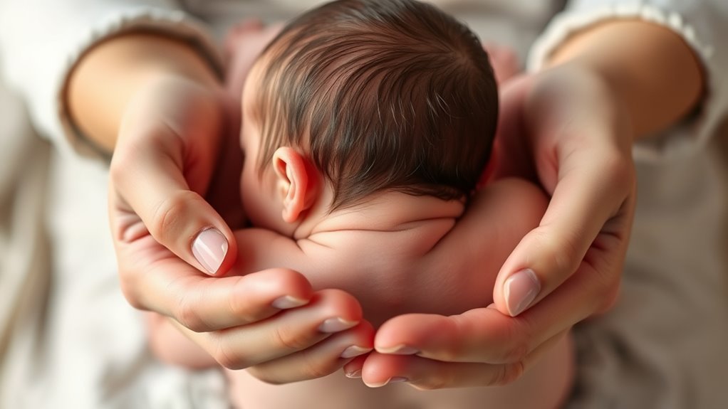 support baby s head gently