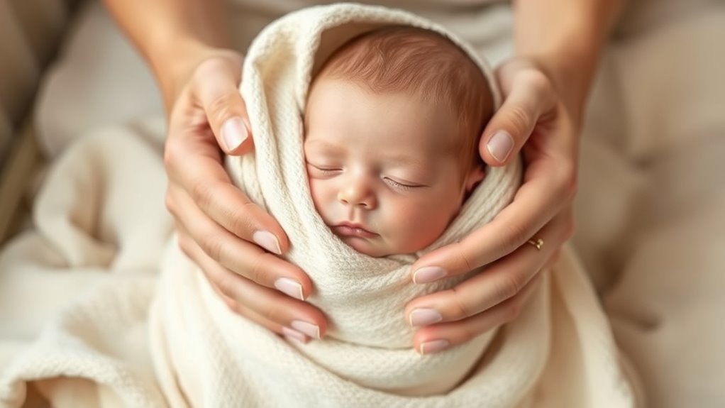 swaddle baby securely with blanket